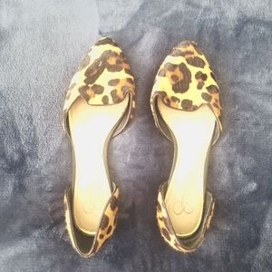 Jessica Simpson leopard calf skin flats